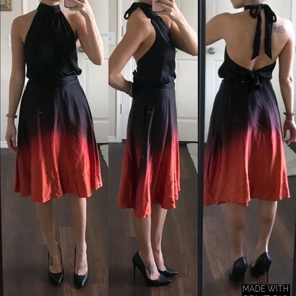 The Limited Dresses & Skirts - The Limited silk hombre open back halter dress